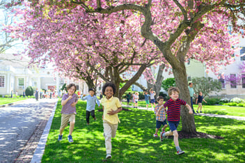 Fessenden junior boarding school students playing outside