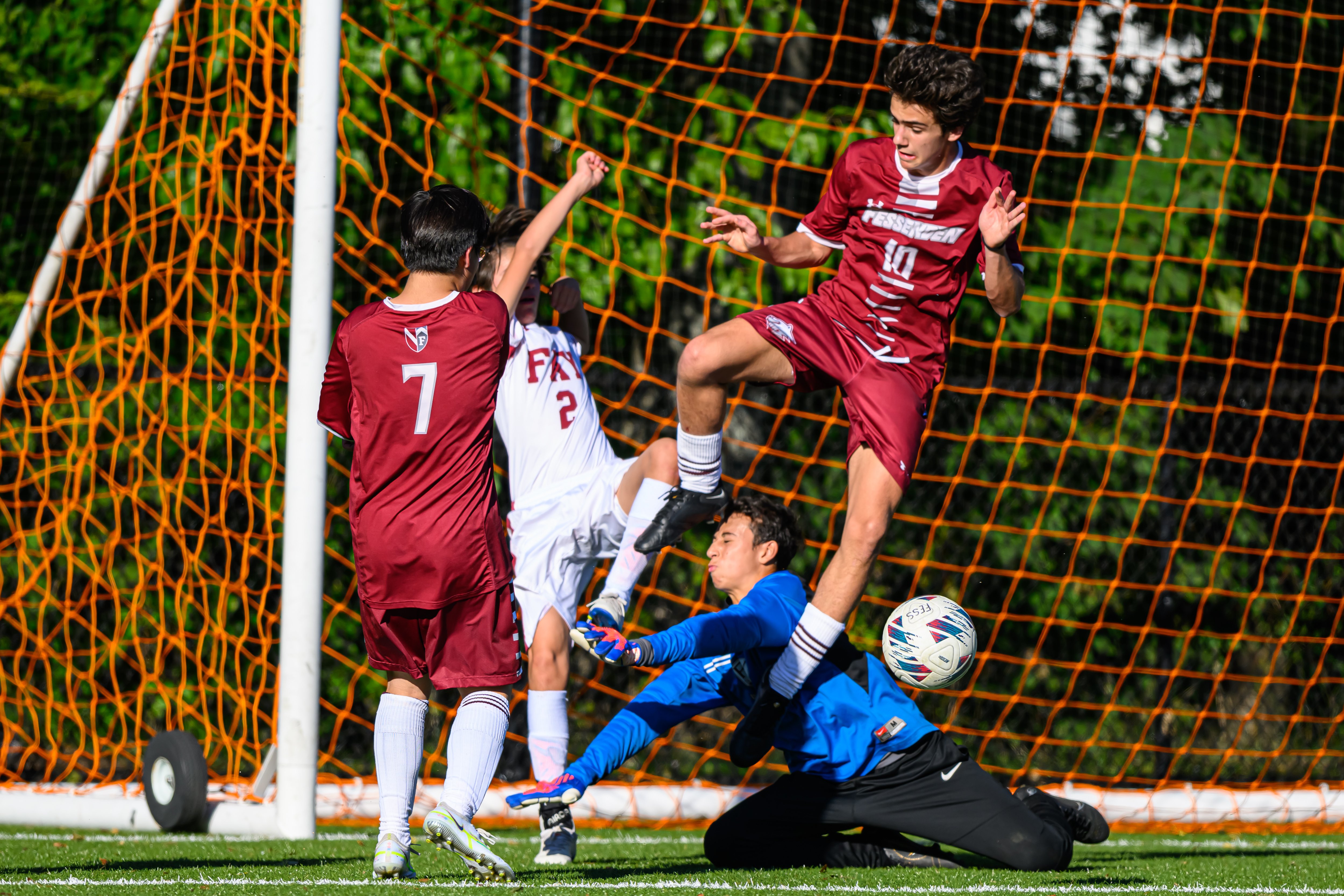 Soccer players at the Fessenden School