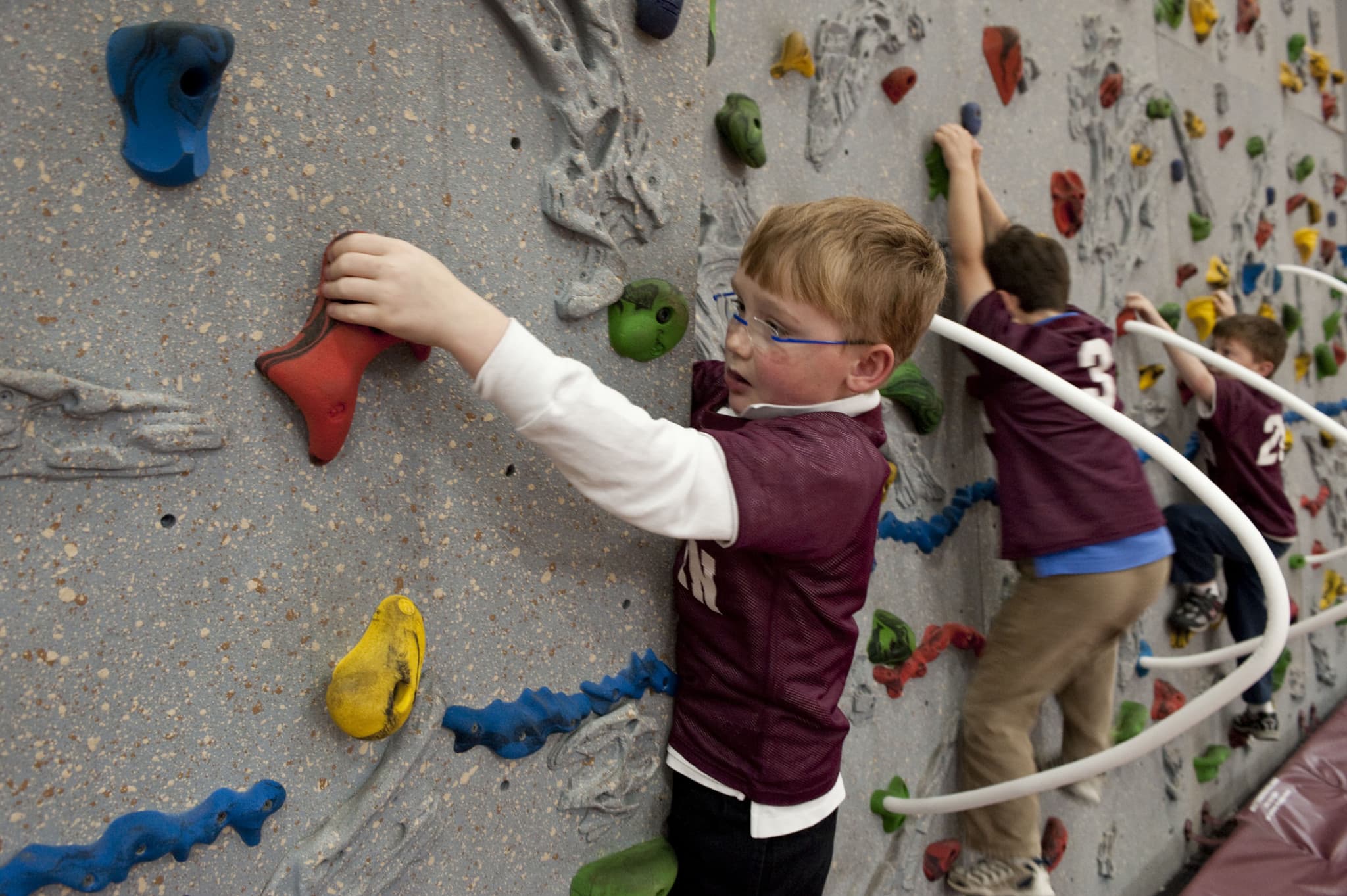 Young Fessenden Student Rock Climbing