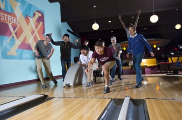 boys boarding school weekend at bowling alley