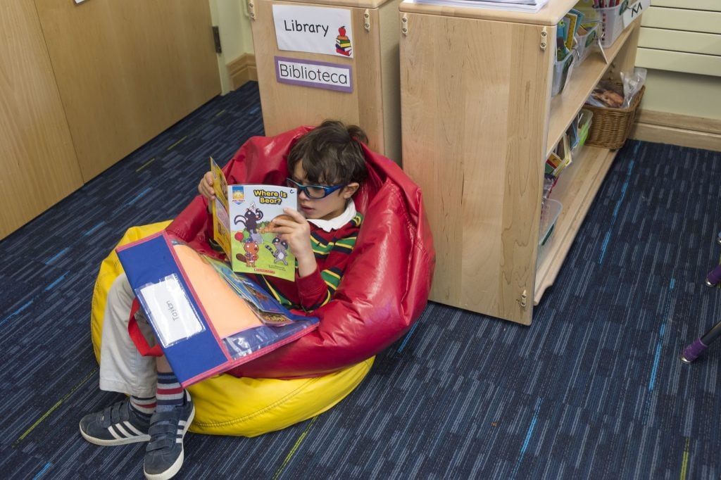 Fessenden student reading independently