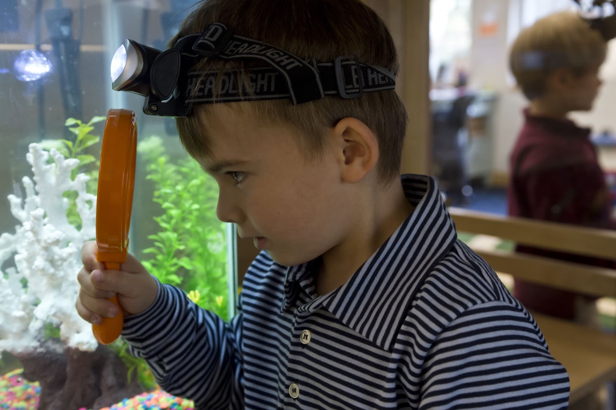 Fessenden student with tools