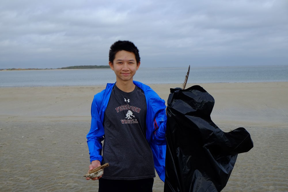 Fessenden student on the beach
