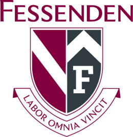 Fessenden shield with Labor Omnia Vincit banner logo