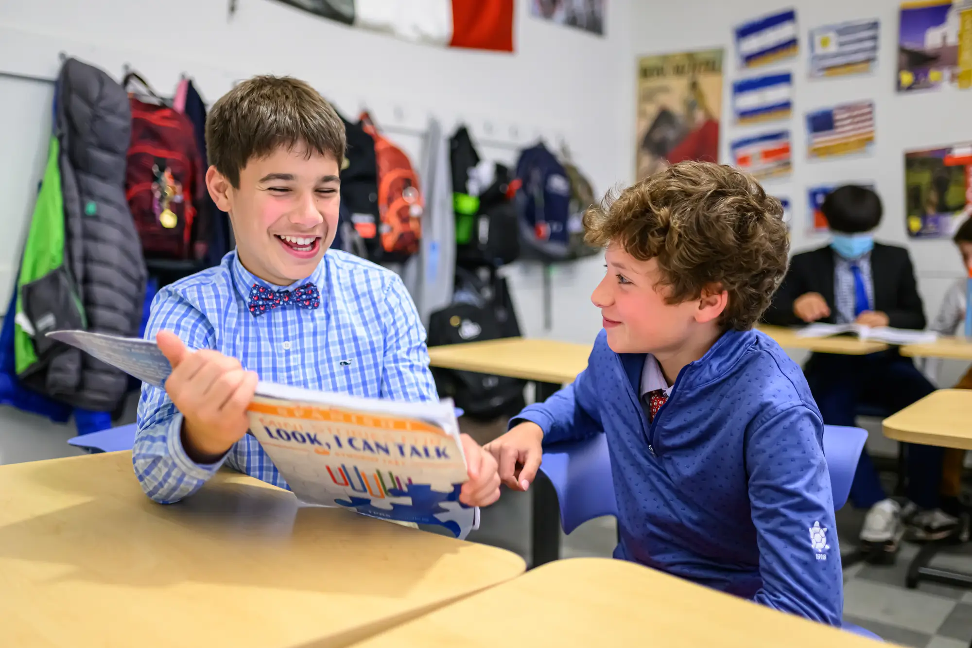 Middle School boys study Spanish