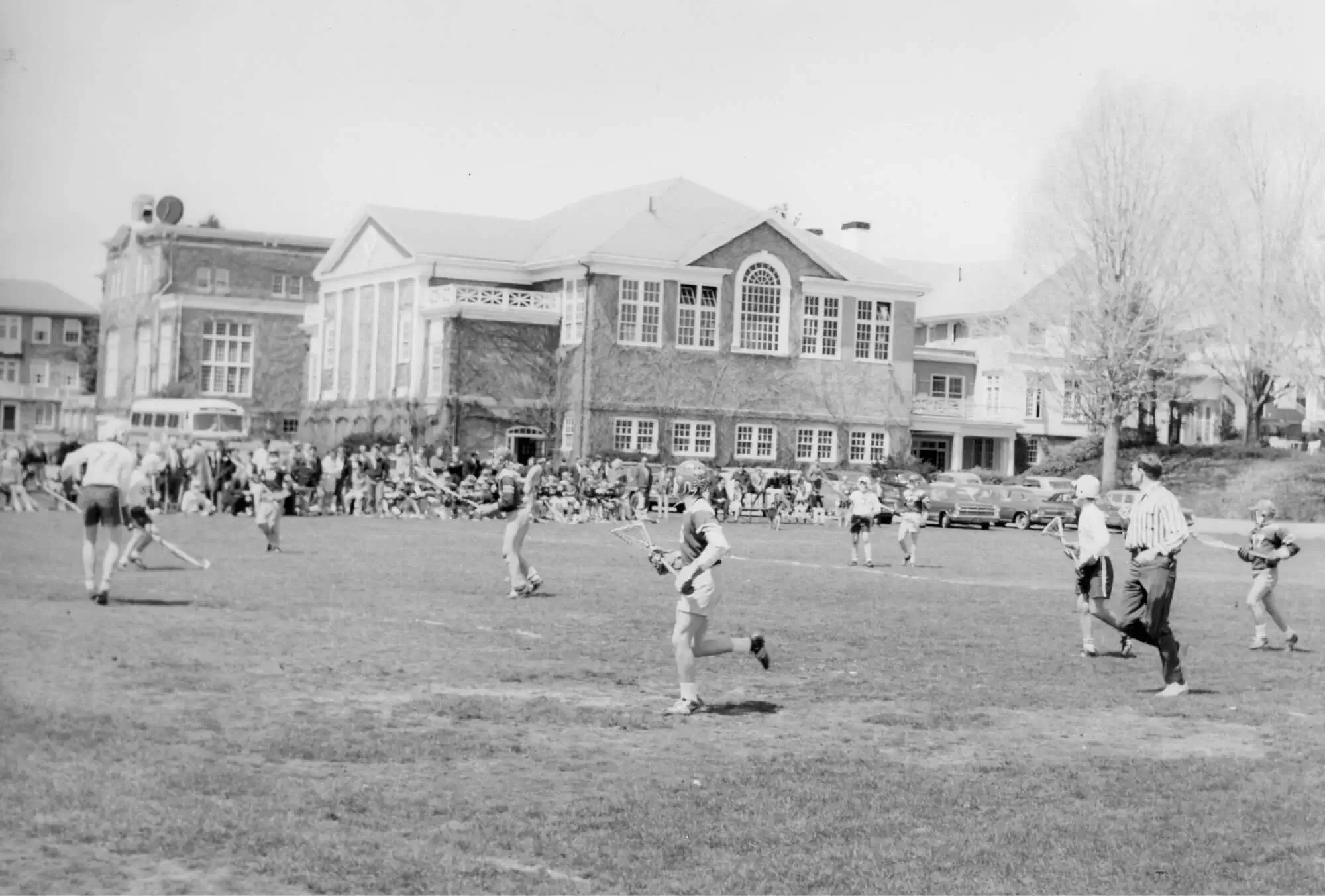 Vintage photo of boys playing lacrosse Vintage photo of boys playing lacrosse
